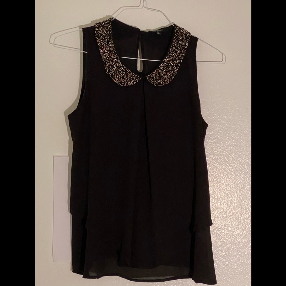 Black dressy tank with beading